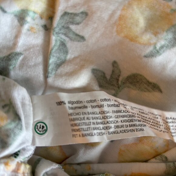 ZARA LEMON PRINT COTTON PEPLUM TOP, SZ.L - Picture 6 of 6